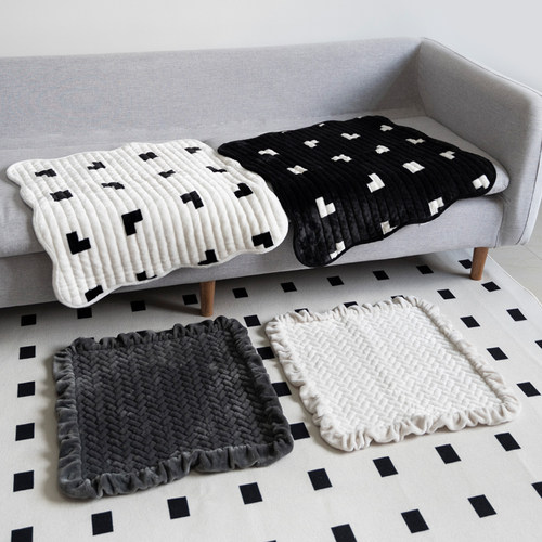 韩式木耳边法兰绒椅子垫舒适耐用