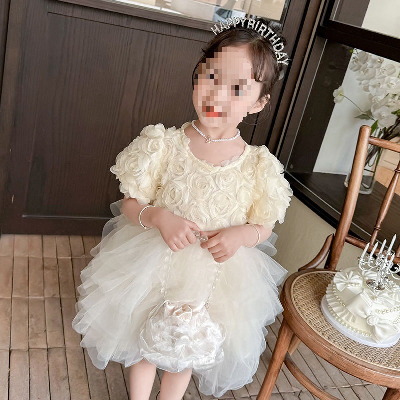 女童连衣裙2025夏装新款儿童蓬蓬裙礼服蛋糕裙小孩公主风洋气