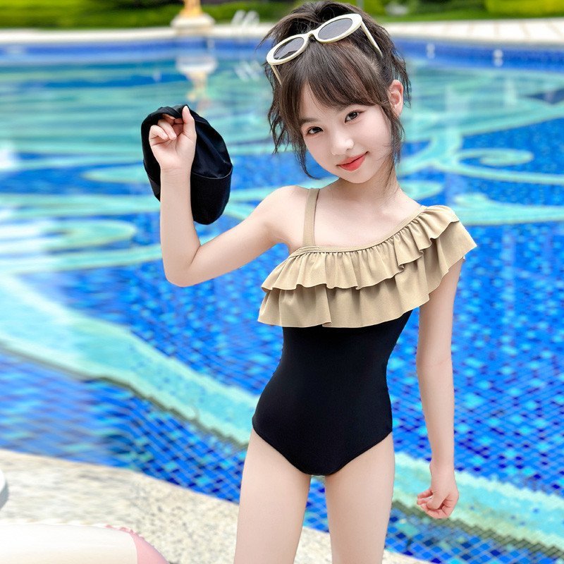 女童泳衣2025新款洋气大童夏季儿童女孩高级感专业游泳衣连体