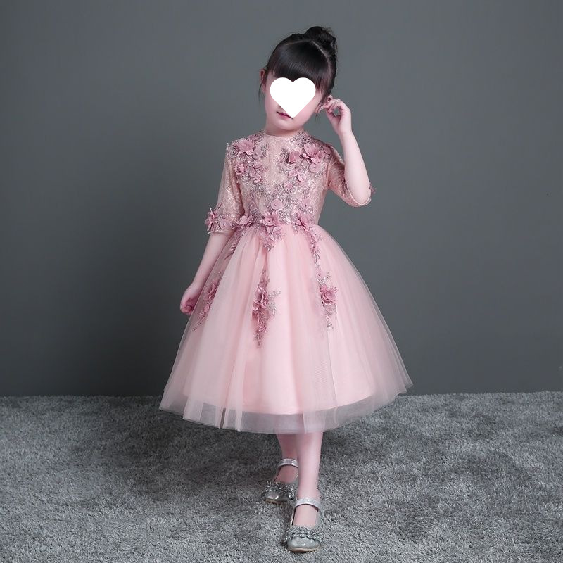 女童礼服裙洋气走秀花童新款气质女孩生日主持人表演儿童公主裙