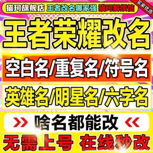 【秒修改/成本价】王者荣耀改名字送重复空白名字id代码特殊符号