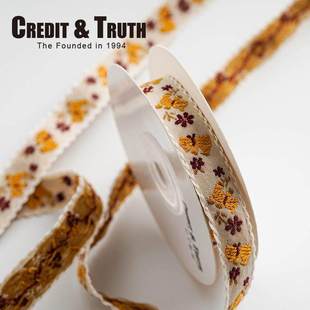 刺绣夏花装饰丝带花边绸带彩带手工diy田园蝴蝶结包装礼品织带