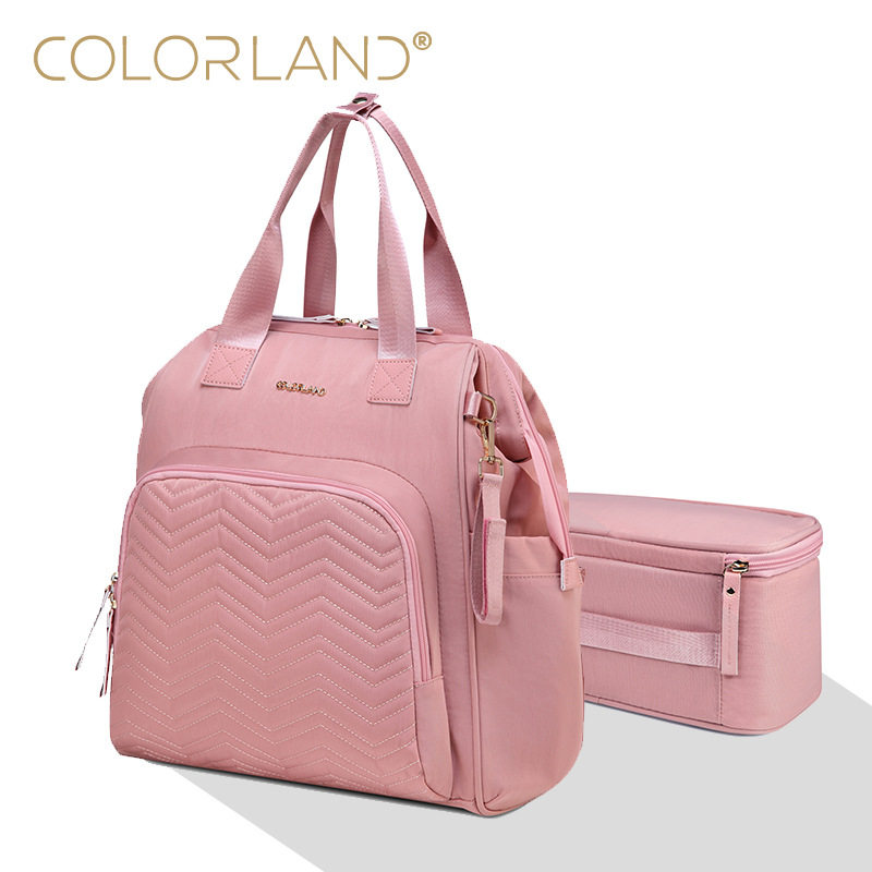 COLORLAND品牌妈咪包新款多功能大容量保温背奶包 双肩妈咪包