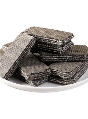 葚五黑VTV威化饼干饼 干黑桑黑枸杞黑豆黑芝餐麻杂粮代干 干孕妇