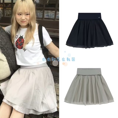 现货 coyseio 2026夏季新款  韩国甜美百搭拼接蓬蓬裙双层半身裙