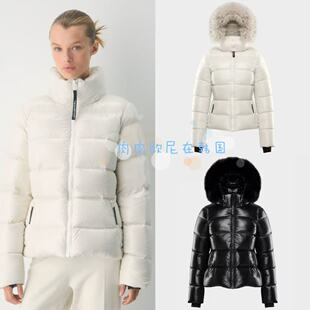 现货 Aritzia 25 冬季新款 毛领收腰鹅绒连帽羽绒服面包服外套女