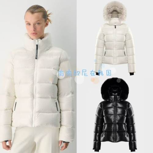 现货 Aritzia  25 冬季新款 毛领收腰鹅绒连帽羽绒服面包服外套女