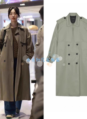 现货 nicknicole 白百何同款 秋冬新款 休闲翻领中长款风衣外套女