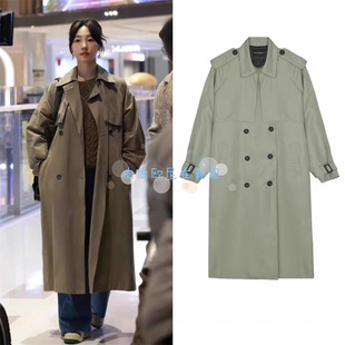 现货 nicknicole 白百何同款 秋冬新款 休闲翻领中长款风衣外套女