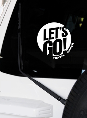 LET'S GO越野自驾穿越户外露营后窗玻璃坦克300牧马人个性贴纸