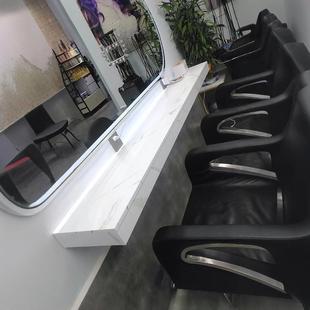 木制镜台 网红 美发店挂墙 悬空台面 美发店烫染台面 横挂镜台