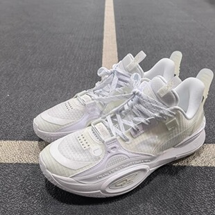 李宁全城10夏季版低帮实战篮球鞋减震防滑耐磨白灰色男鞋运动鞋