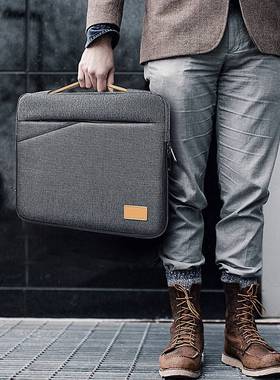 thinkbook14/13寸macbookpro/air16寸电脑包女2023新款男士女款笔记本手提毛绒防震气囊超轻内胆包高级感小众