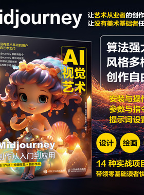 【书】AI视觉艺术 Midjourney创作从入门到应用 ai绘画教程书midjourney书籍ai教程书籍绘图书stablediffusion教程书籍