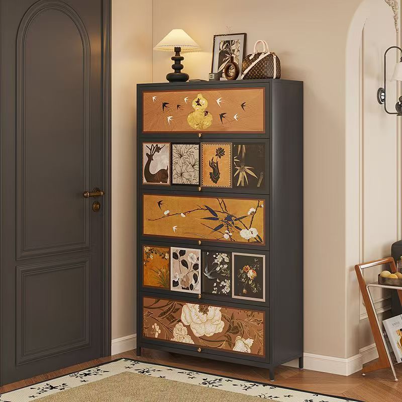 钢制鞋架家用门口入户一体靠墙