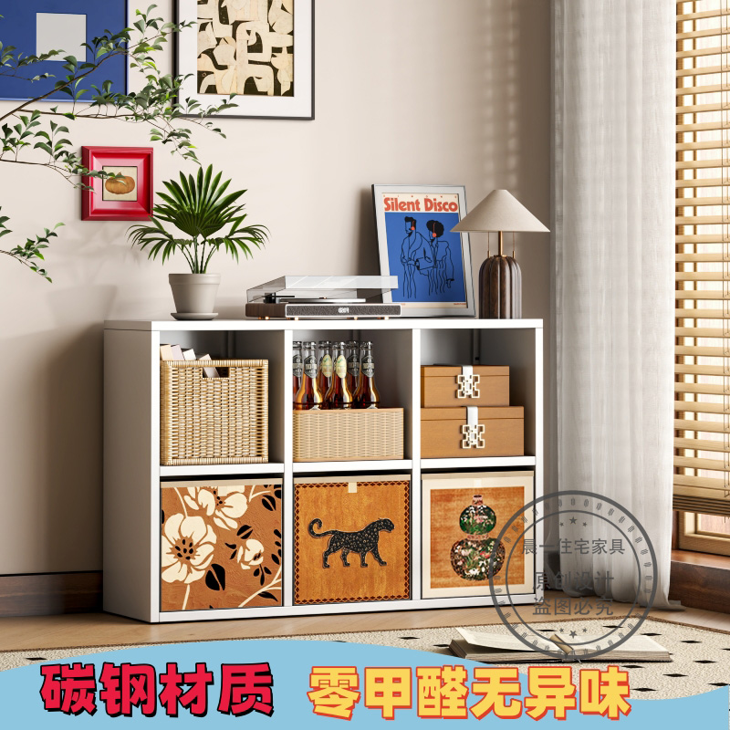 钢制格子柜家用落地儿童书架