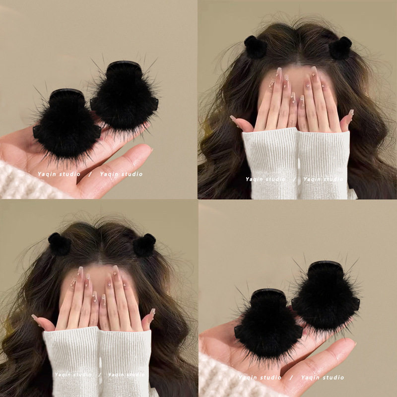 精灵毛球~秋冬可爱水貂毛小抓夹！高级感小号刘海夹公主头夹子女,家庭/个人清洁工具,盘发器,淘宝优惠券,粉丝福利购,淘宝优惠卷