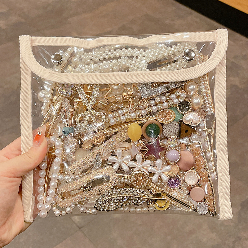 珍珠水钻发夹女小夹子头饰网红侧边高端精致刘海高级感发卡一字夹