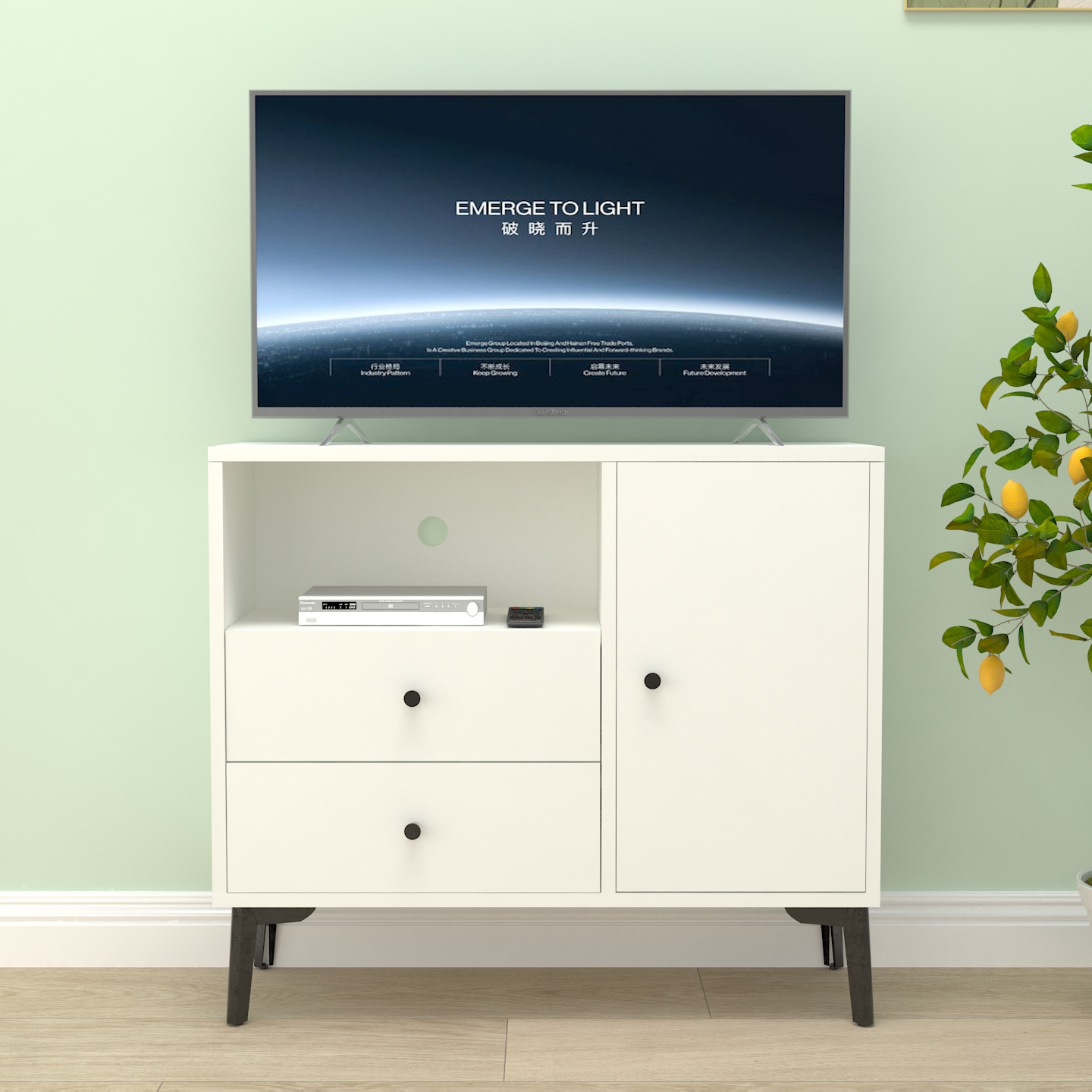 实木简约小电视柜迷你高卧室电视机柜窄新款轻奢收纳储物柜一体柜