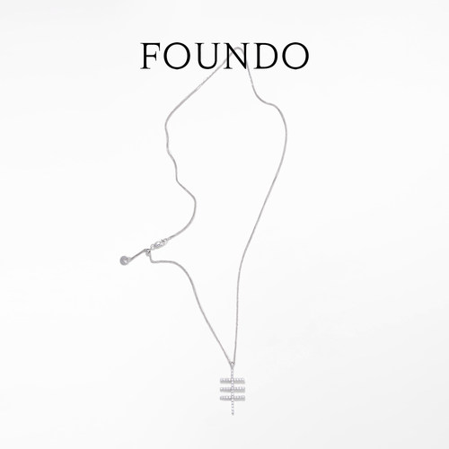 FOUNDO18K金满钻细丰logo项链