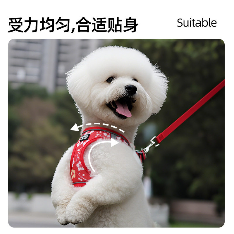 夏季狗狗胸背带反光舒适