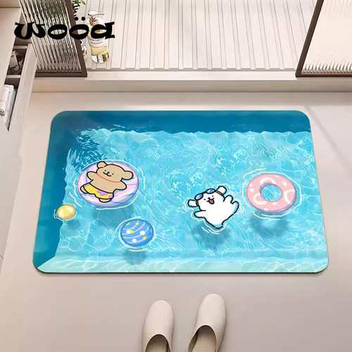 浴室地垫硅藻泥吸水速干线条防滑