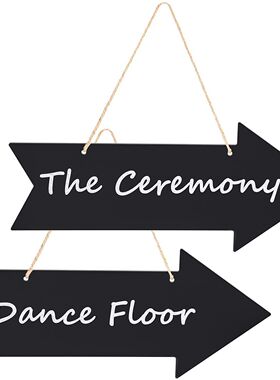 新款黑色亚克力悬挂方向标识挂牌 黑板标签DIY牌匾派对婚礼指示牌