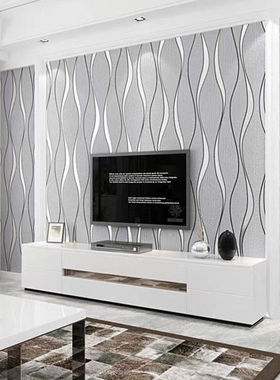 跨境shein爆款3d自粘墙纸家装建材电视背景墙灰色S条 pvc壁纸