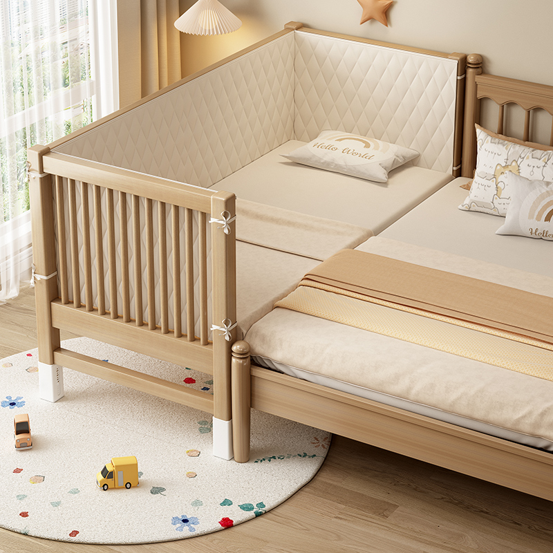 儿童拼接床带护栏加宽床边床