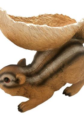 爆品树脂工艺品摆件松鼠动物造型喂食器家居园艺装饰厂家直供