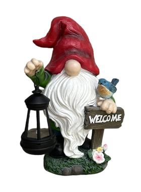 万圣节创意花园庭院太阳能提灯侏儒精灵小摆件户外景观树脂装饰品