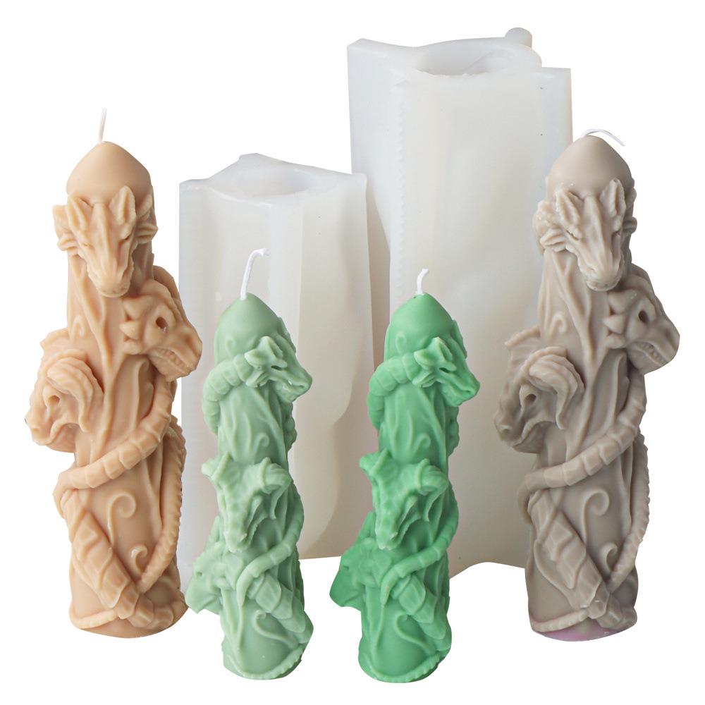 万圣硅胶双头节缠子双头绕马柱蜡硅胶烛模鬼怪物香薰石膏树脂模型