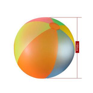儿童超大彩色彩虹充气球沙滩球充气80cm游泳池草坪户外玩具游戏球