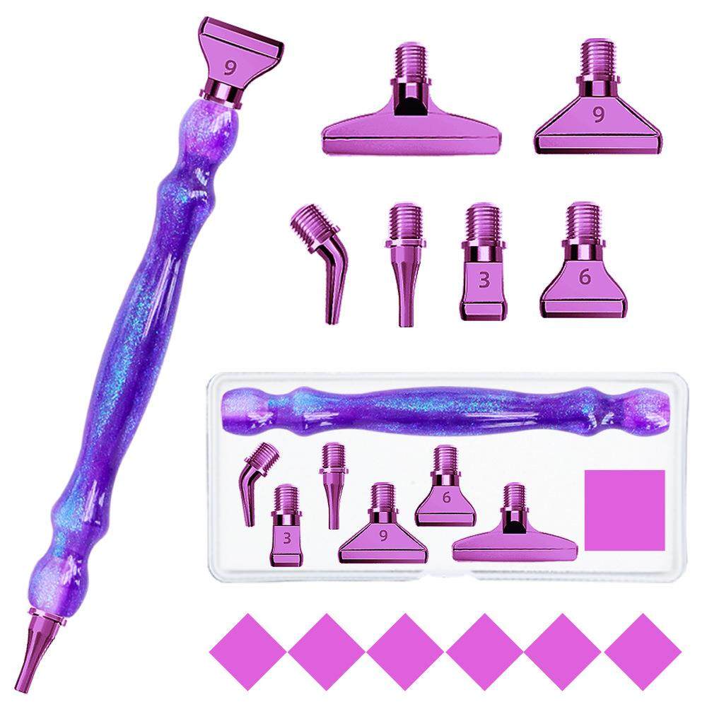 钻石画新款树脂点钻笔螺纹金属笔头螺旋点钻头钻石绣工具套装