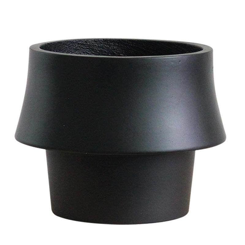 北欧创意落地水泥花盆黑色异形绿植ins盆栽日式高脚陶盆套盆大号