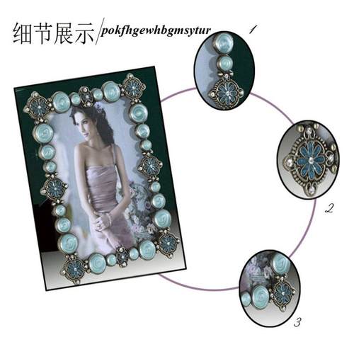 6寸7寸10寸创意轻奢简约大方欧式复古金属相框软装结婚照相架摆台