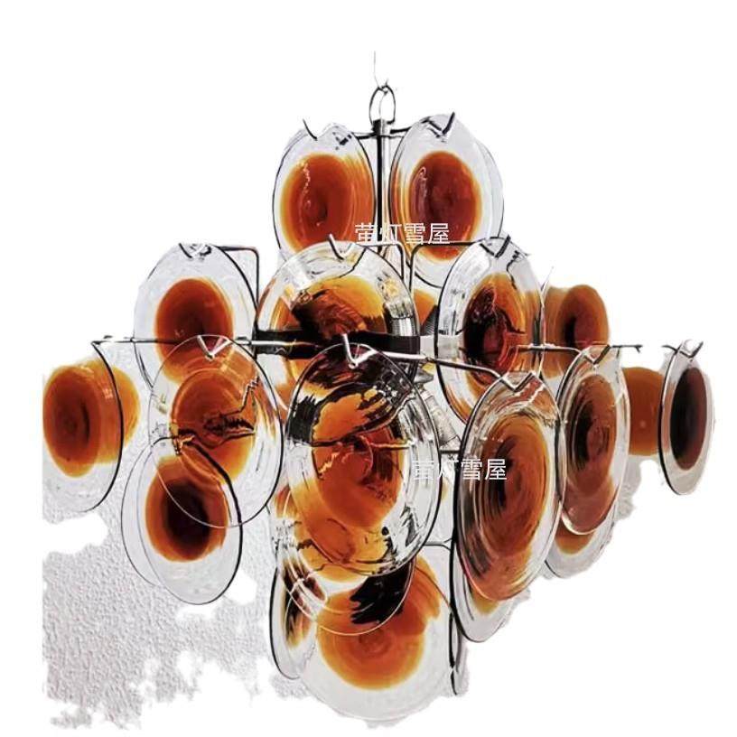 意大利卧室吊灯法式复古书房客厅吊灯餐厅灯美式圆琥珀色玻璃灯具,家装灯饰光源,智能吊灯,淘宝优惠券,粉丝福利购,淘宝优惠卷