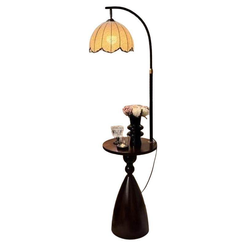 落地灯中古风卧室床头柜一体柚子灯客厅沙发旁氛围感茶几钓鱼灯具