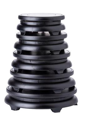 奇石花瓶木底座圆实木核桃泰山石工艺品摆件花盆底座托架电动旋转