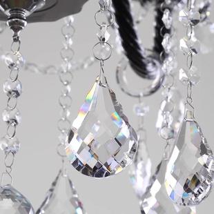 法式 复古轻奢高级感大气主客厅灯餐厅卧室衣帽间 黑色水晶吊灯美式