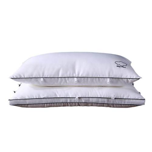 纯棉二合一双层云朵枕芯全棉酒店羽丝绒高低枕头家用可分开成人枕