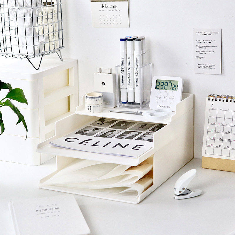 公室桌面收纳盒学生文具用品文件盘架A4纸票据本多层加整理盒,收纳整理,首饰盒,淘宝优惠券,粉丝福利购,淘宝优惠卷