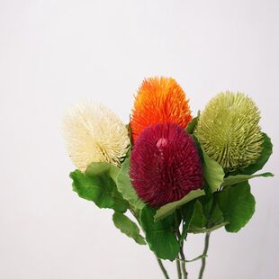 仿真花枝班克木日系家居客厅装饰品北欧风复古插花摆件塑料假花