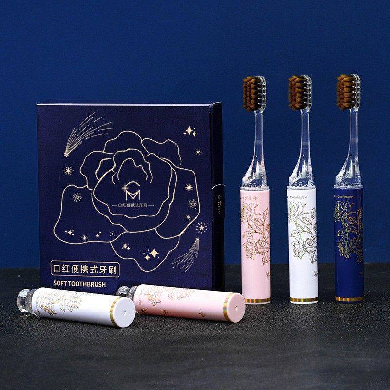 新款星空花系档轻奢便捷式口红牙刷软毛出差旅行【3支装礼盒】,洗护清洁剂/卫生巾/纸/香薰,旅行牙刷,淘宝优惠券,粉丝福利购,淘宝优惠卷