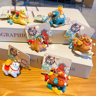 一马平川唐风潮流小马公仔钥匙扣马年节日小礼物情侣学生背包挂件