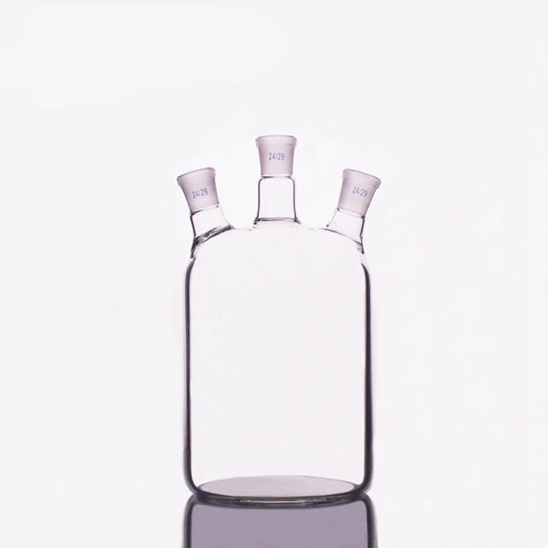 单层筒形平底烧瓶三口圆底烧瓶反应瓶磁力瓶实验室玻璃1000m20L