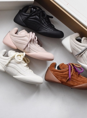 莞产高货真皮Flexion/系带运动鞋 时尚百搭小白鞋 复古德训女鞋