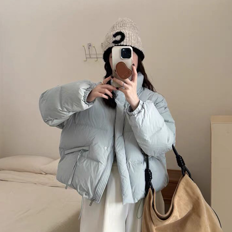 2025秋冬款羽绒服女宽松短款小个子加厚保暖时尚潮流立领学生外套