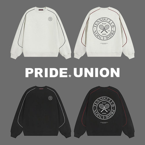 Prideunion落肩宽松网球卫衣
