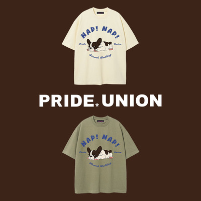 PRIDEUNION美式复古T恤男宽松